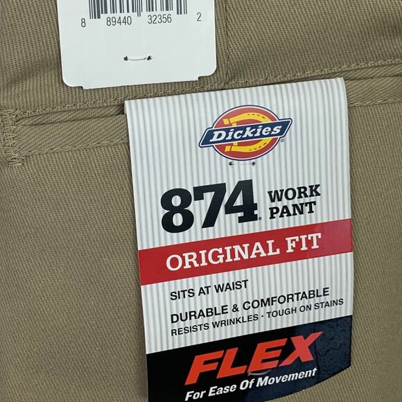 Dickies Men's NEW Tan Khaki Original Fit #874 Flex Work Pant Size 40x30 - Picture 11 of 12